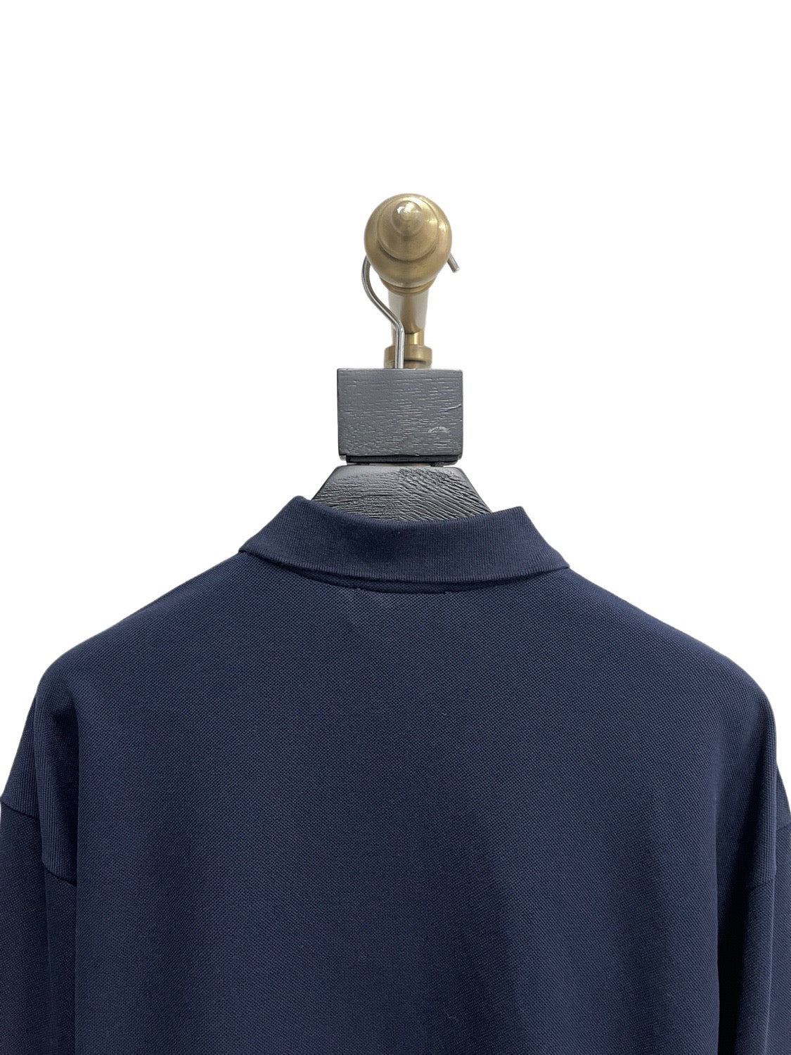 Navy Cotton Plain Long-Sleeve - Men's