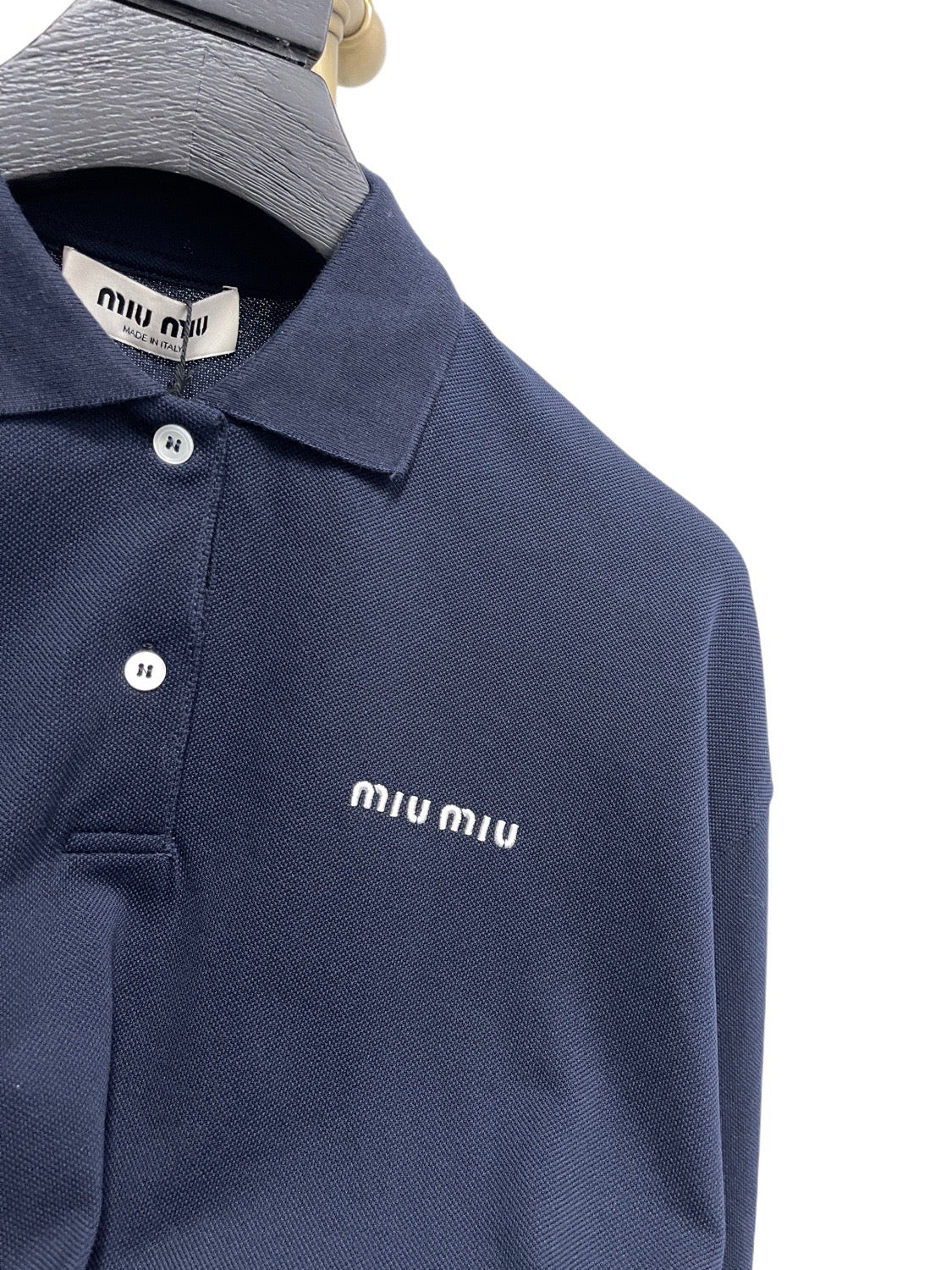 Navy Cotton Plain Long-Sleeve - Men's