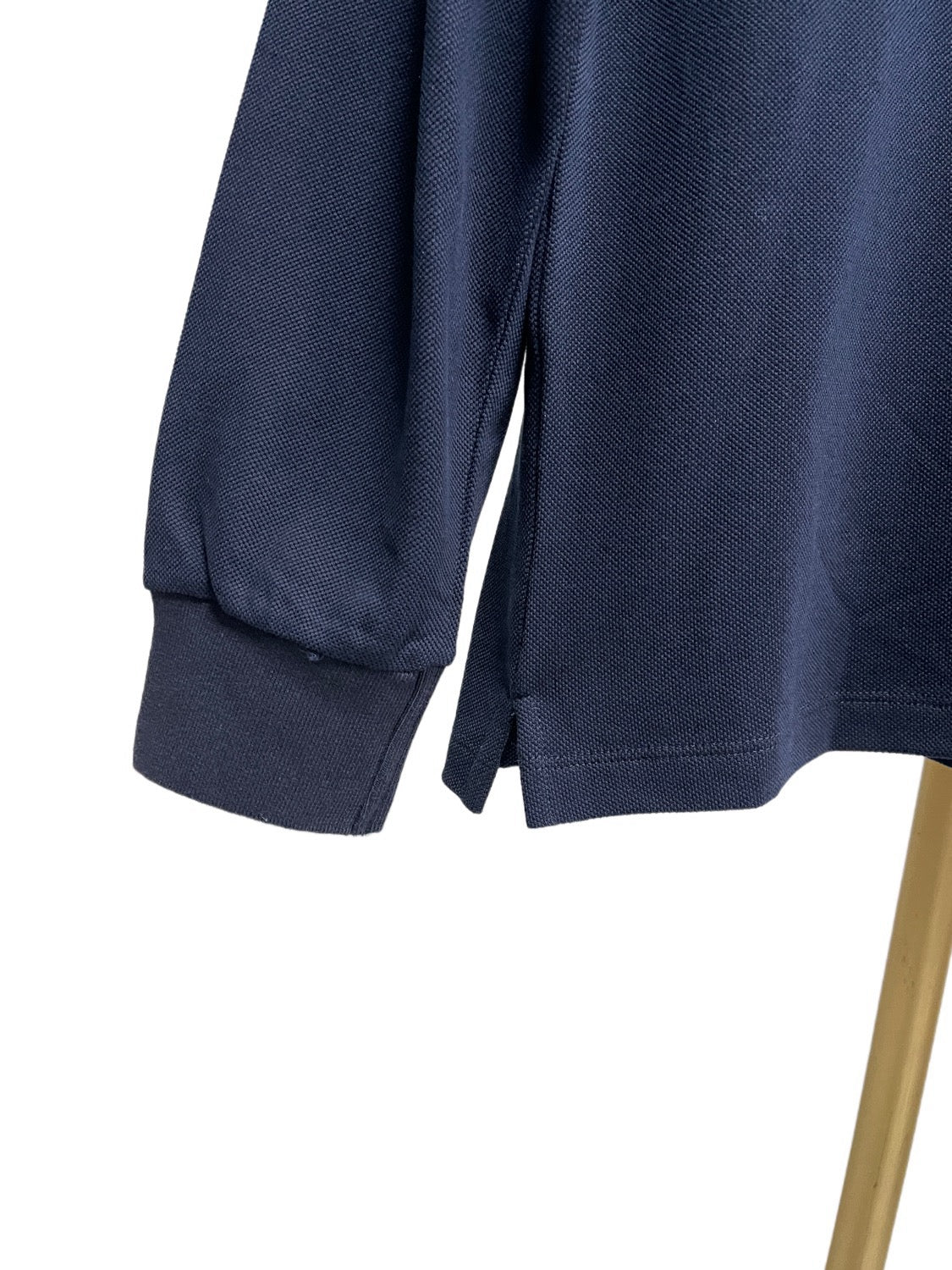 Navy Cotton Plain Long-Sleeve - Men's