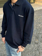 Navy Cotton Plain Long-Sleeve - Men's