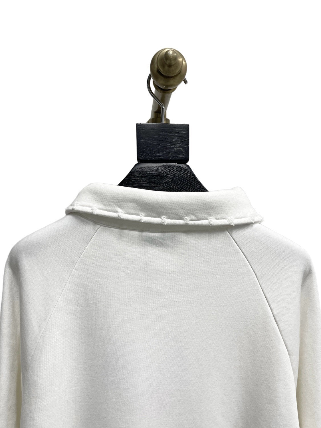 White Cotton Text Logo Long-Sleeve - Men's