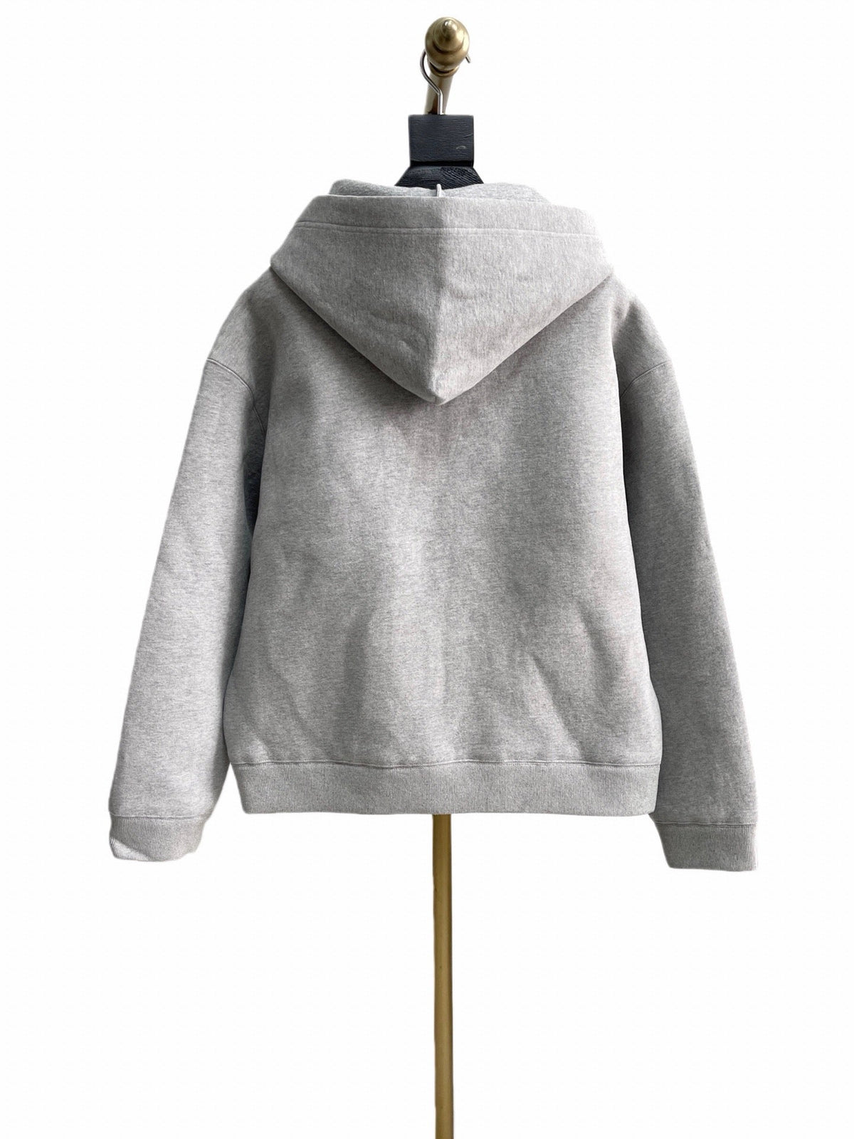Grey Cotton Plain Zip-Through - Men's