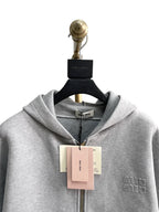 Grey Cotton Plain Zip-Through - Men's