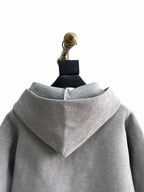 Grey Cotton Plain Zip-Through - Men's