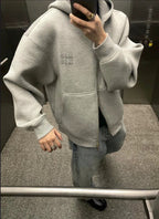 Grey Cotton Plain Zip-Through - Men's