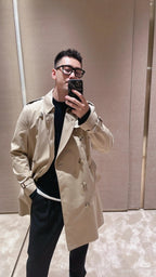 Navy Belted Trench - Men's