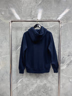 Navy Cotton Striped Placket Zip-Through - Men's