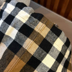 Black Cotton Check Lined Pullover - Men's