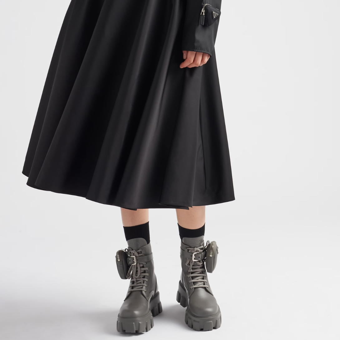 Monolith leather and Re-Nylon boots with pouch – monolith boots embody the hybrid soul – LUX VERSE Luxury Designer Fashion Outlet