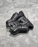 Black Leather Lug-Sole Chunky - Men's