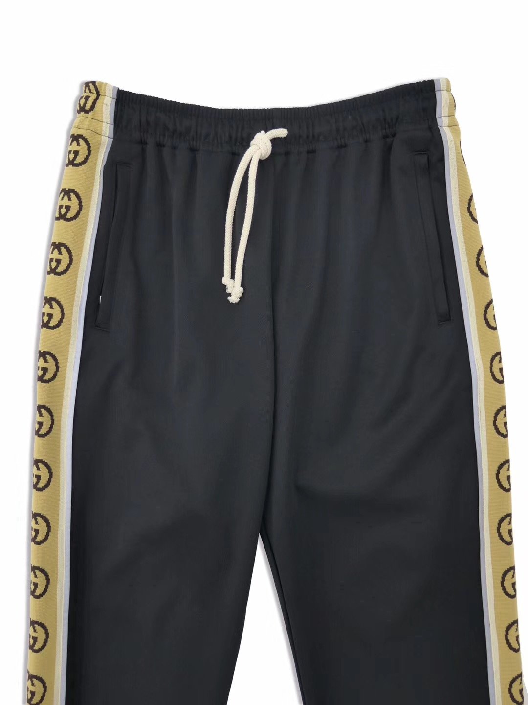 Black Cotton Side Tape Joggers - Men's