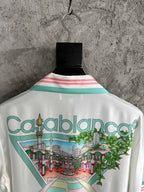 Pastel Trim Silk Shirt - Men's