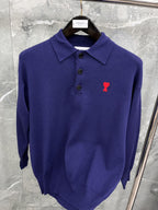Cream Knit Heart Logo Long-Sleeve - Men's