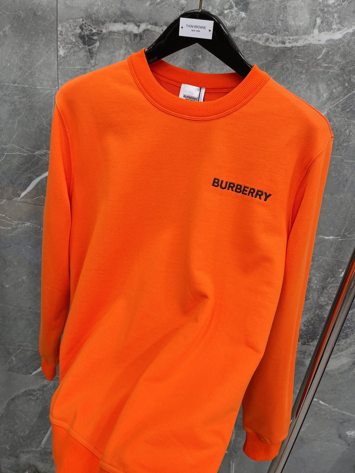 Black Cotton Tonal Crewneck - Men's