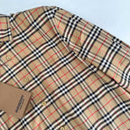Beige Cotton Vintage Check Long-Sleeve - Men's