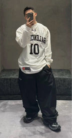 Black Jersey Numeral Long-Sleeve - Men's