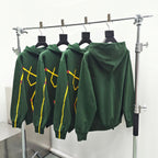 Green Cotton Graphic Pullover - Men's