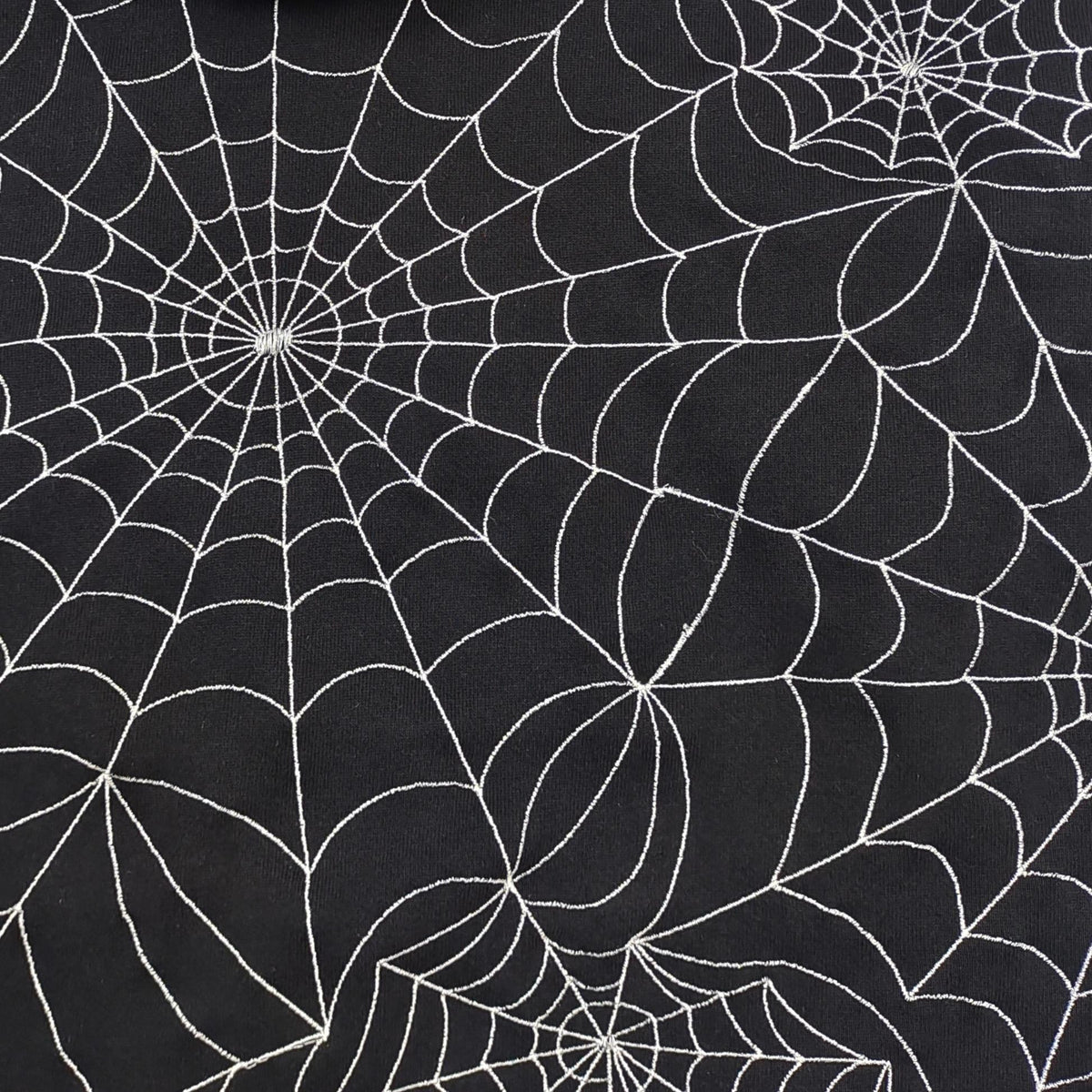 Black Cotton Web Print Pullover - Men's