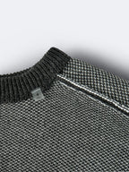 Grey Wool Text Logo Crewneck - Men's