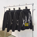 Black Cotton Print Pullover - Men's