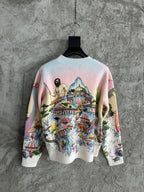 Pink Wool Print Crewneck - Men's