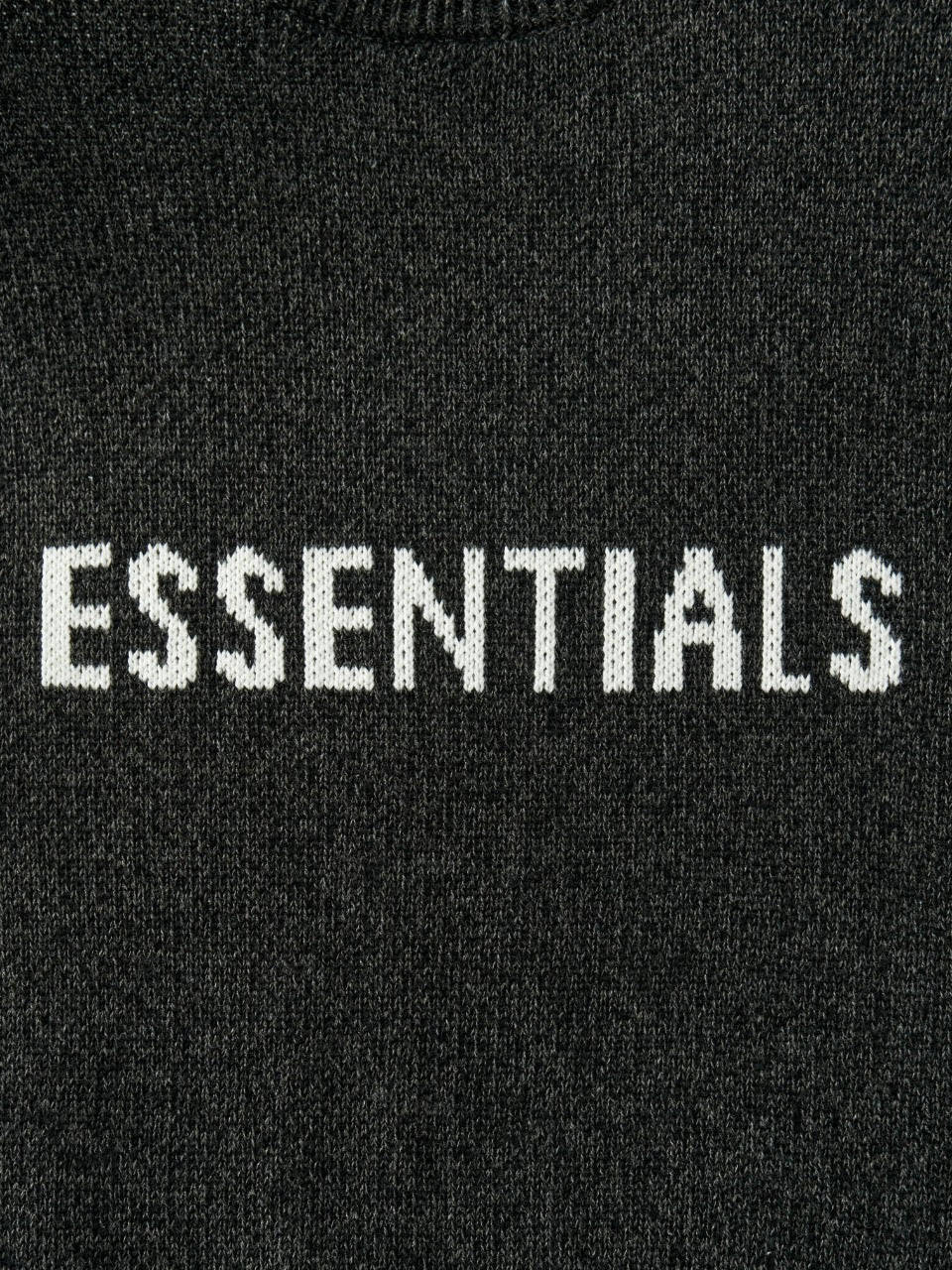 Grey Wool Text Logo Crewneck - Men's
