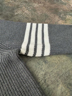 4-Bar Knit Zip Grey Sweater - Men's