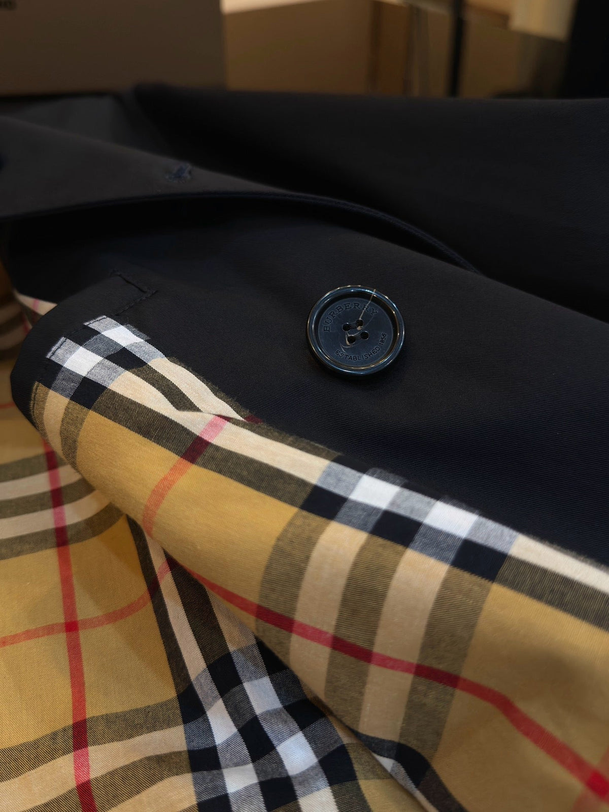 Navy Trench Coat - Men's