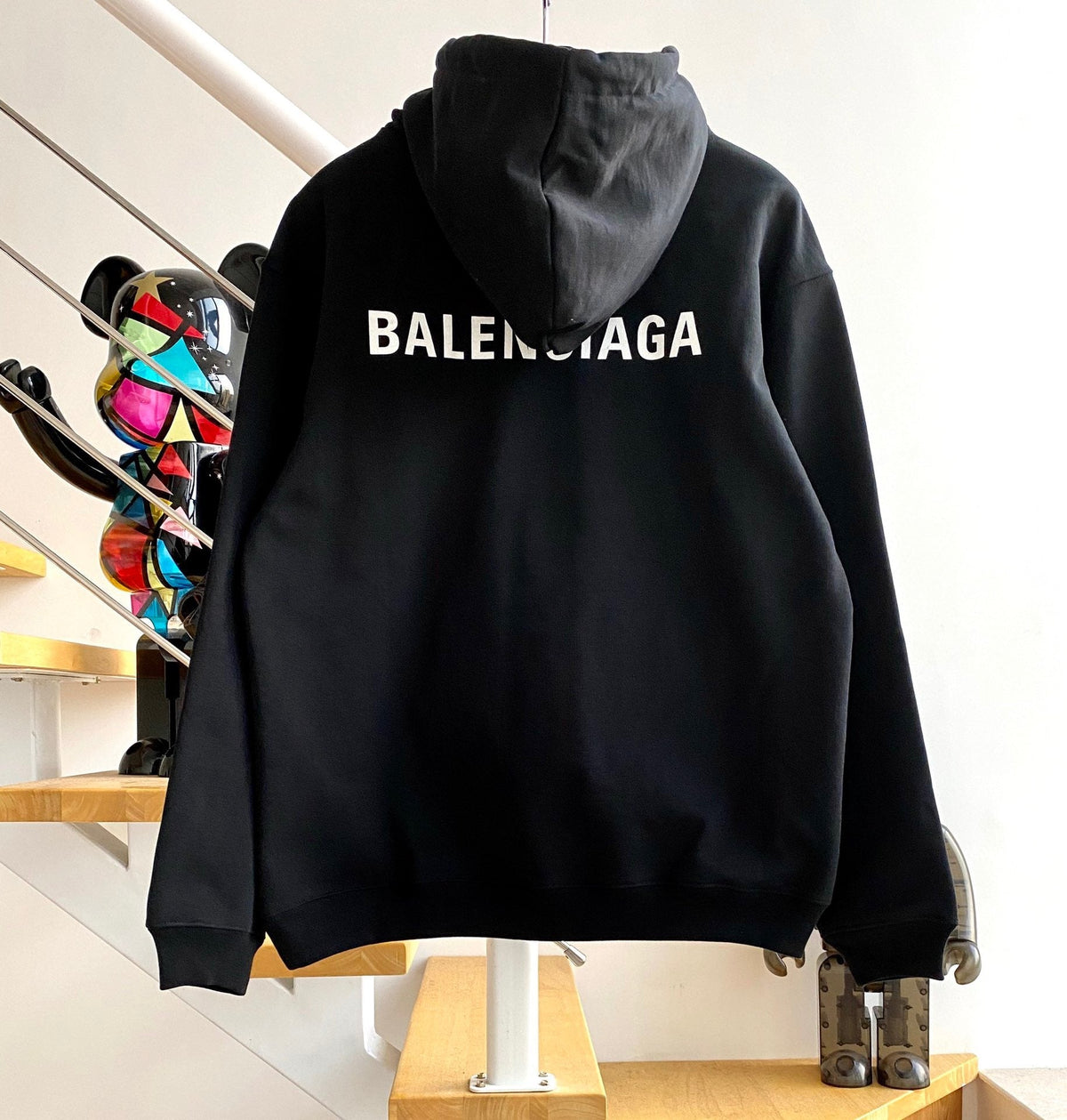 Black Cotton Logo Half-Zip - Men's