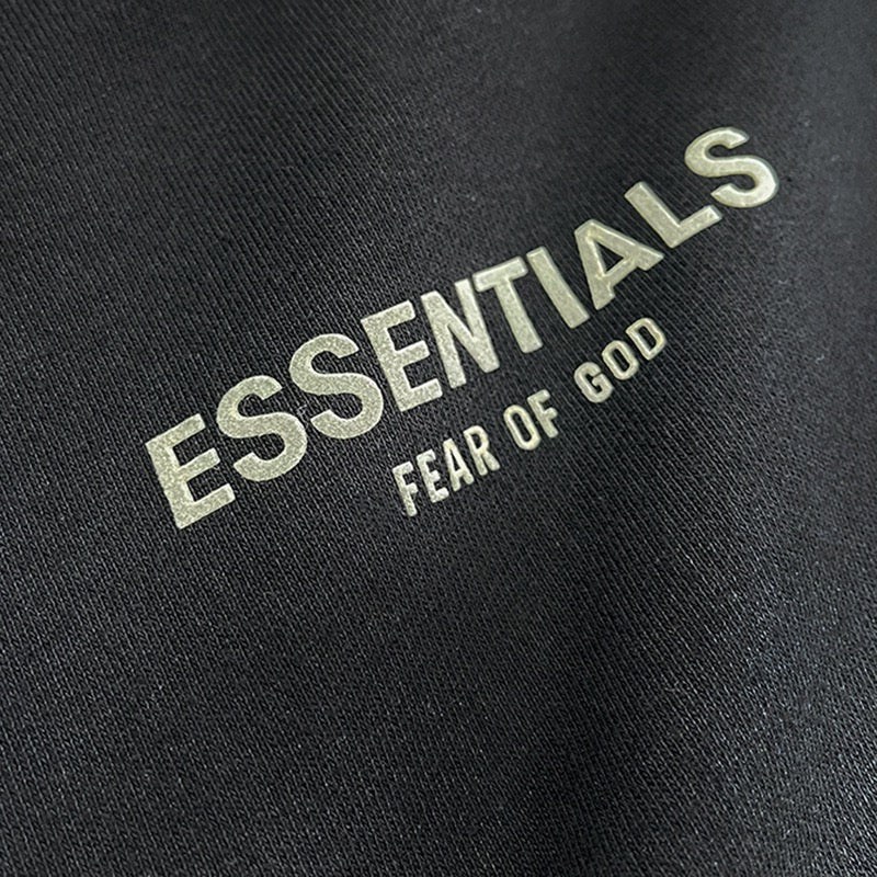 Black Cotton Logo Pullover - Men's