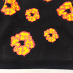 Black Cotton Floral Print Pullover - Men's