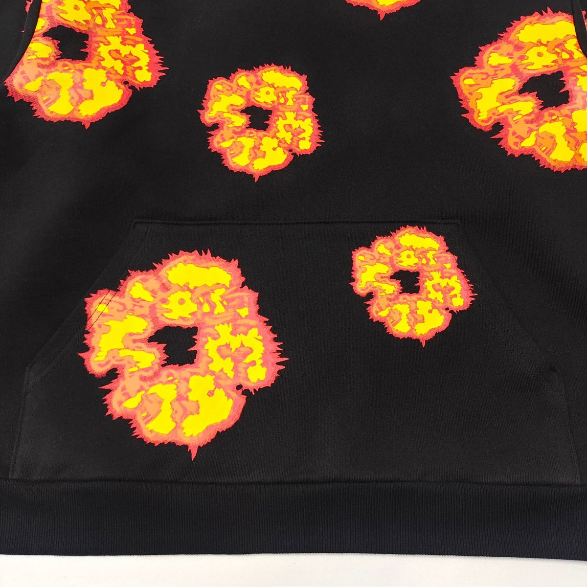 Black Cotton Floral Print Pullover - Men's