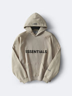 Beige Cotton Logo Pullover - Men's