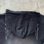 Black Cotton Washed Graphic Pullover - Men's