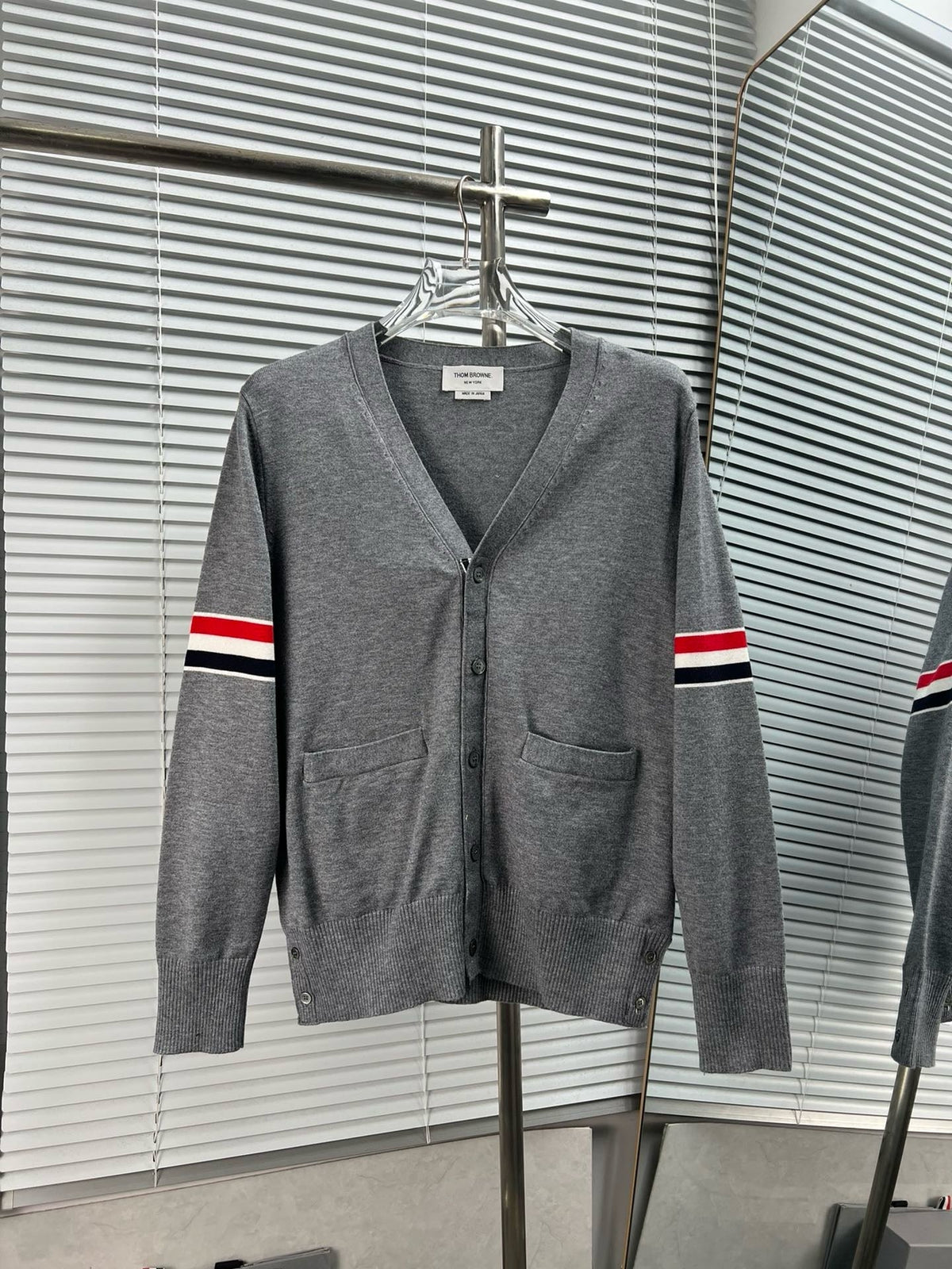 RWB Stripe Cardigan White - Men's