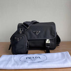 Re-Nylon and Saffiano leather shoulder bagg