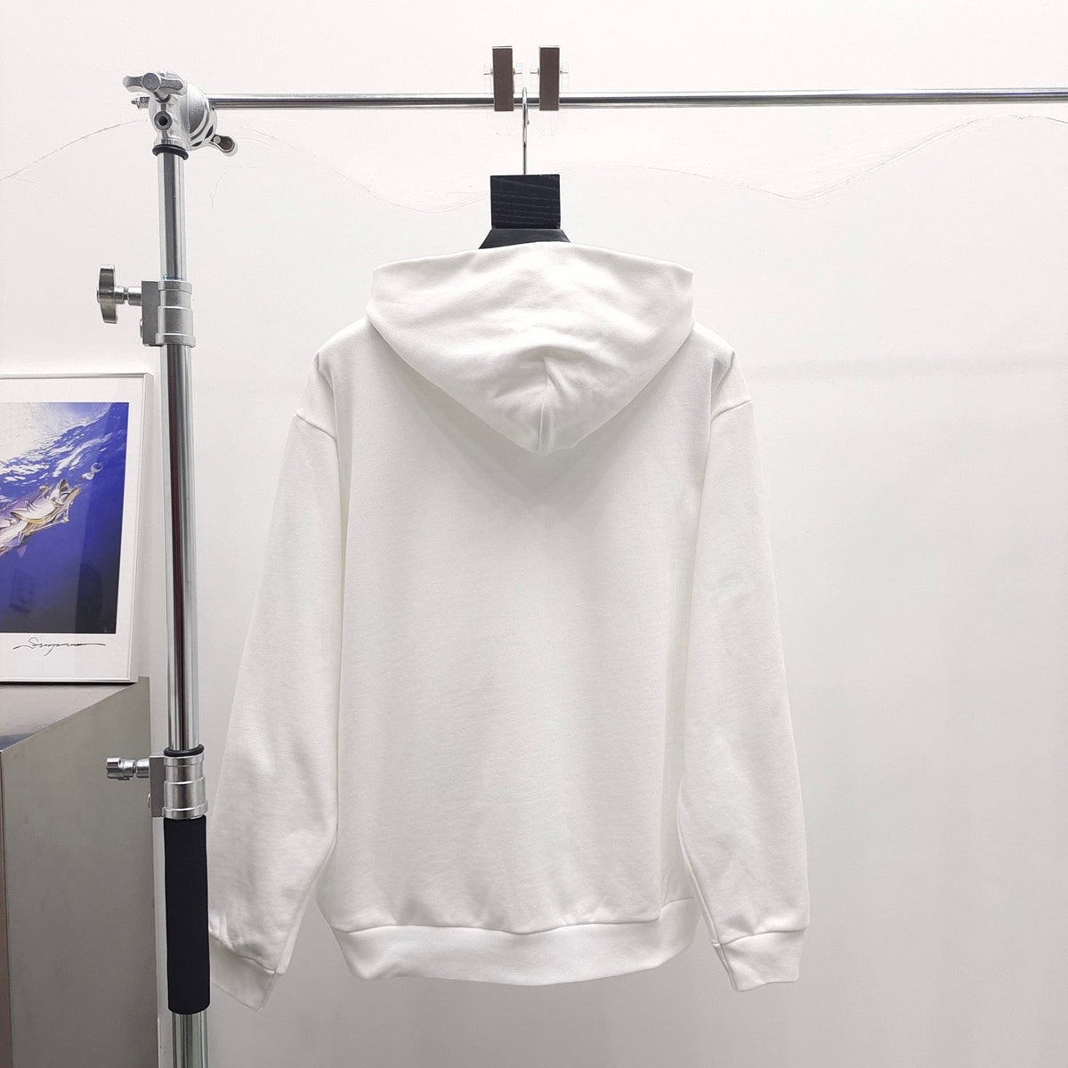 White Cotton Web Print Pullover - Men's