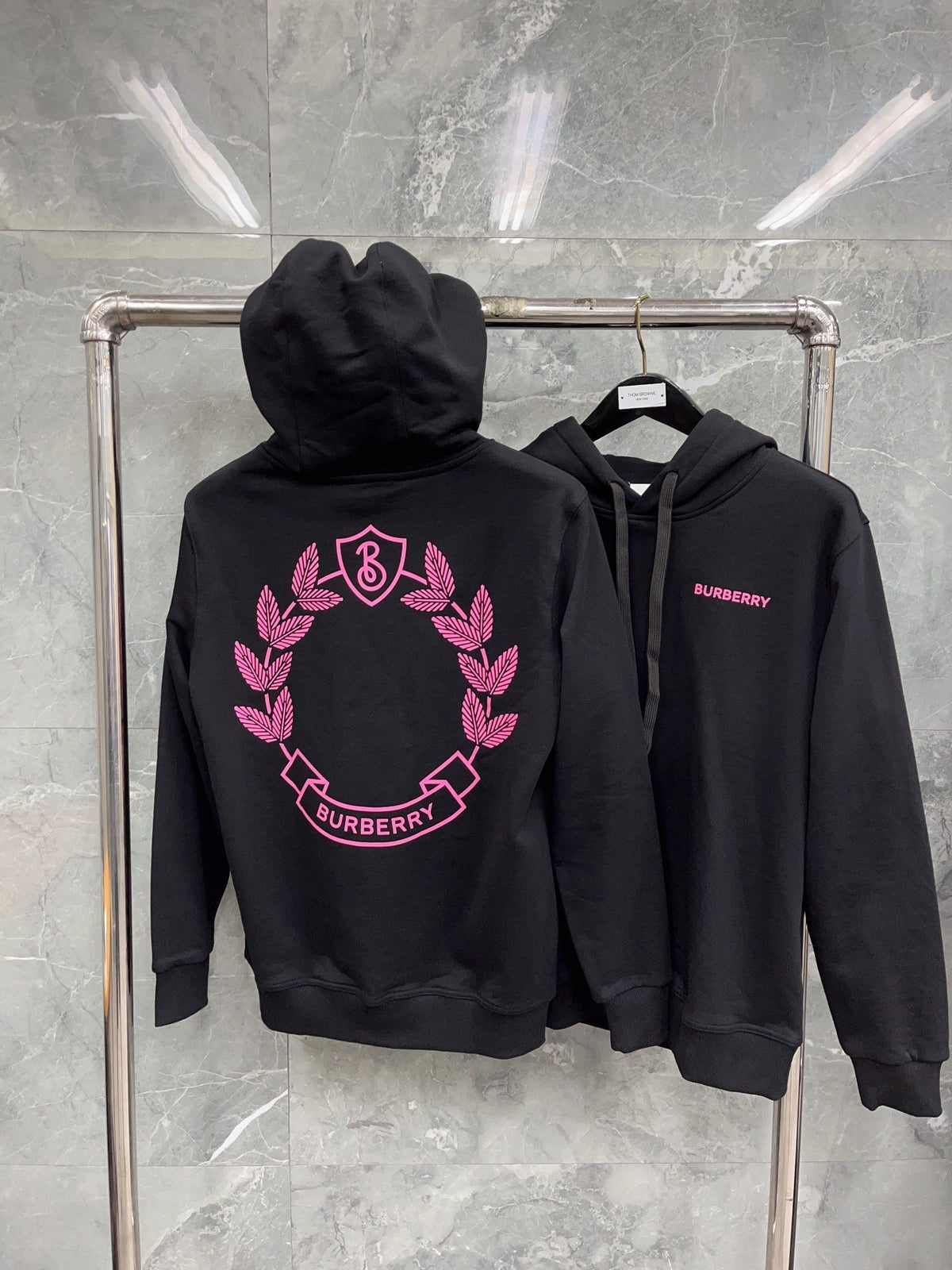 Small Pink Logo Hoodie - Men's