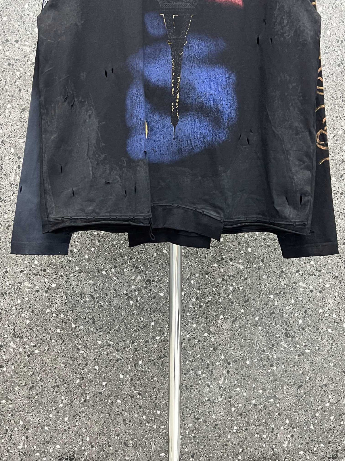 Distressed Blue Graphic T-Shirt - Men's
