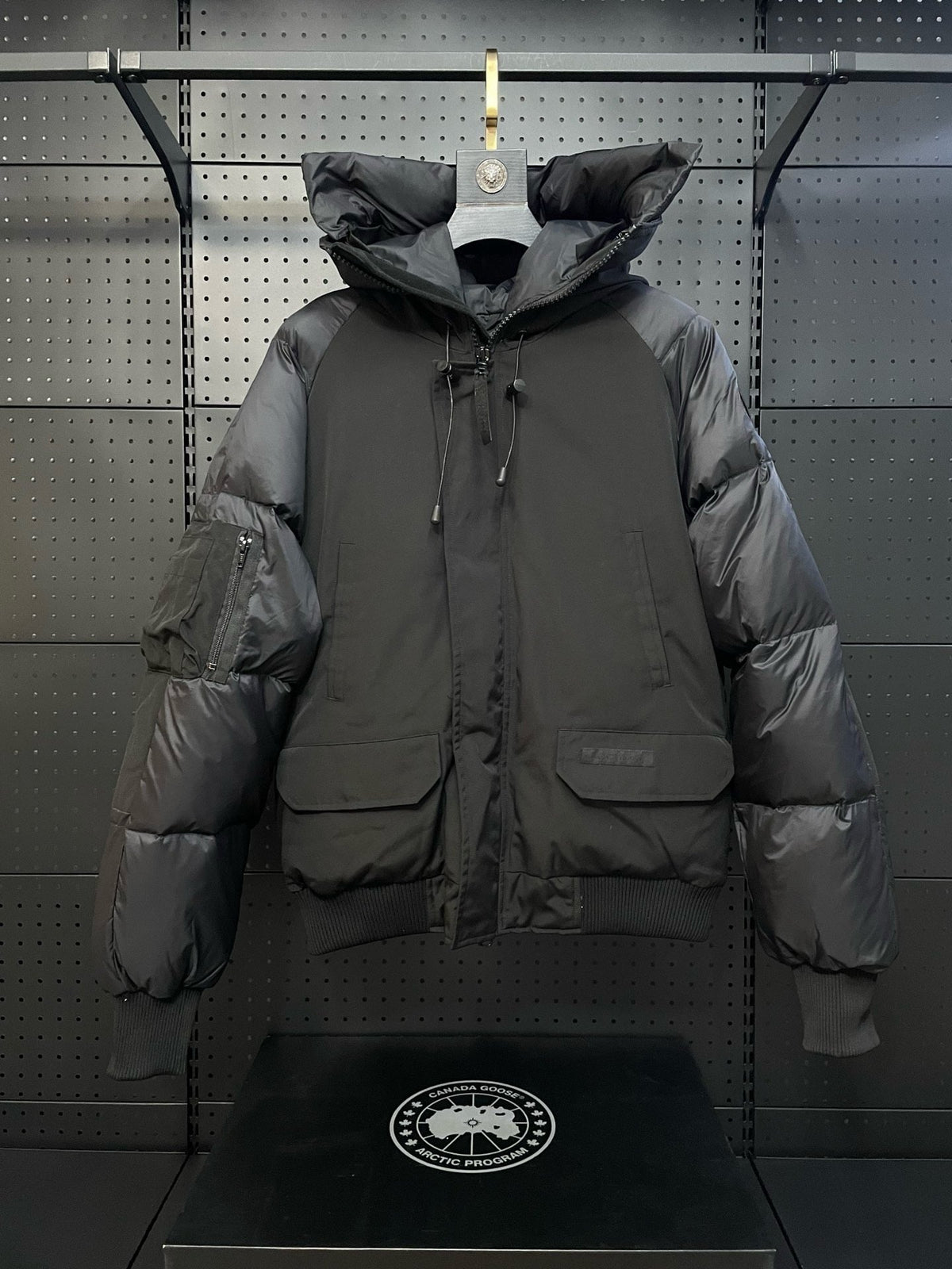 Black and White Puffer Jacket - Men's