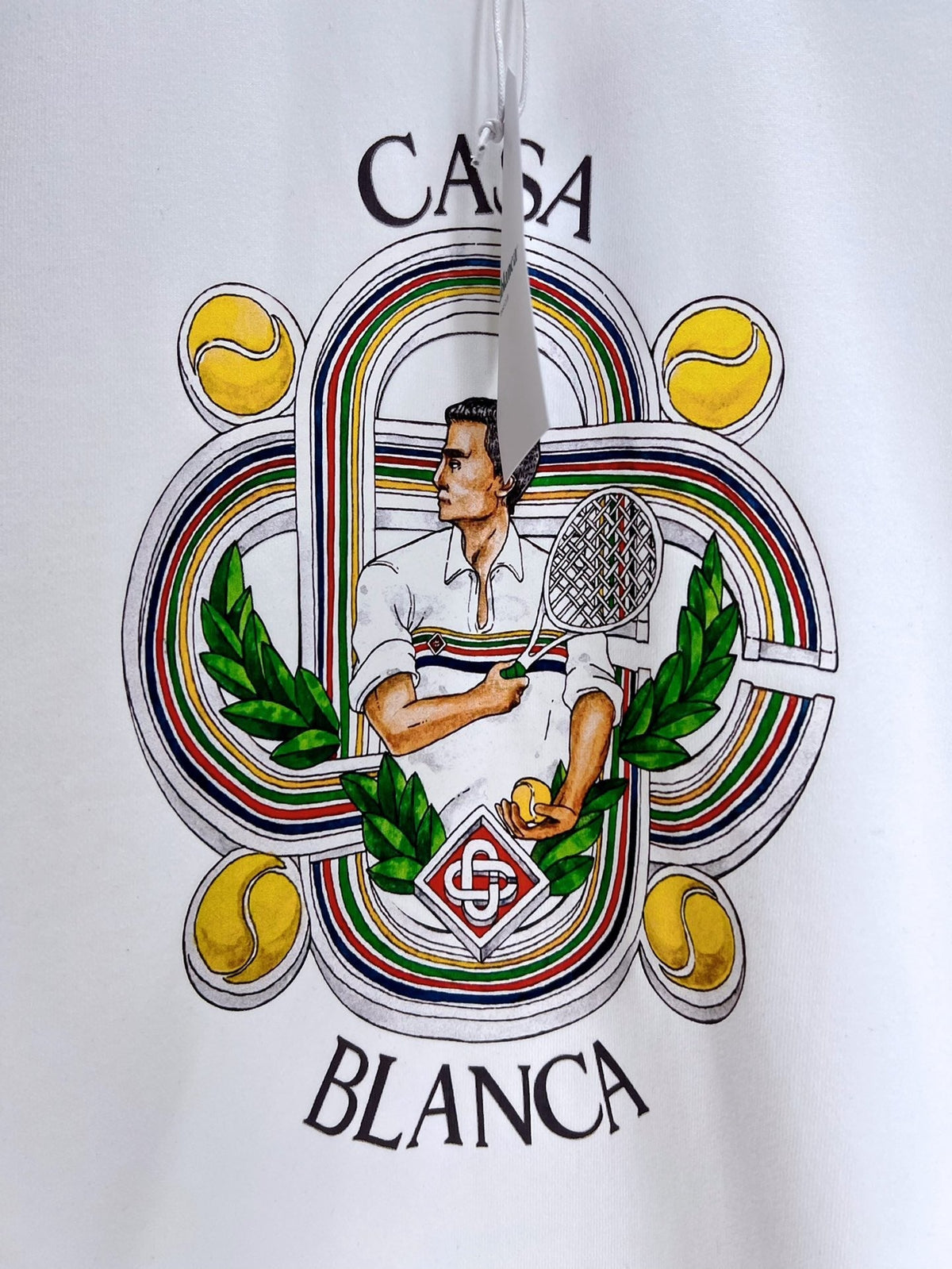 Navy Cotton Emblem Graphic Crewneck - Men's