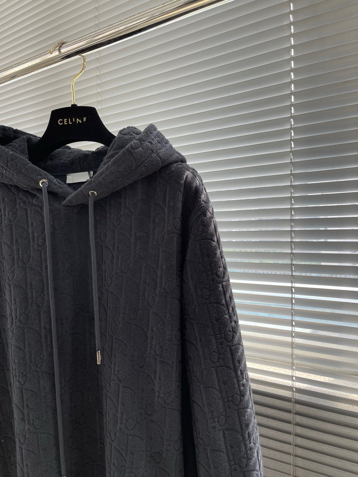 Black Cotton Plain Zip-Through - Men's