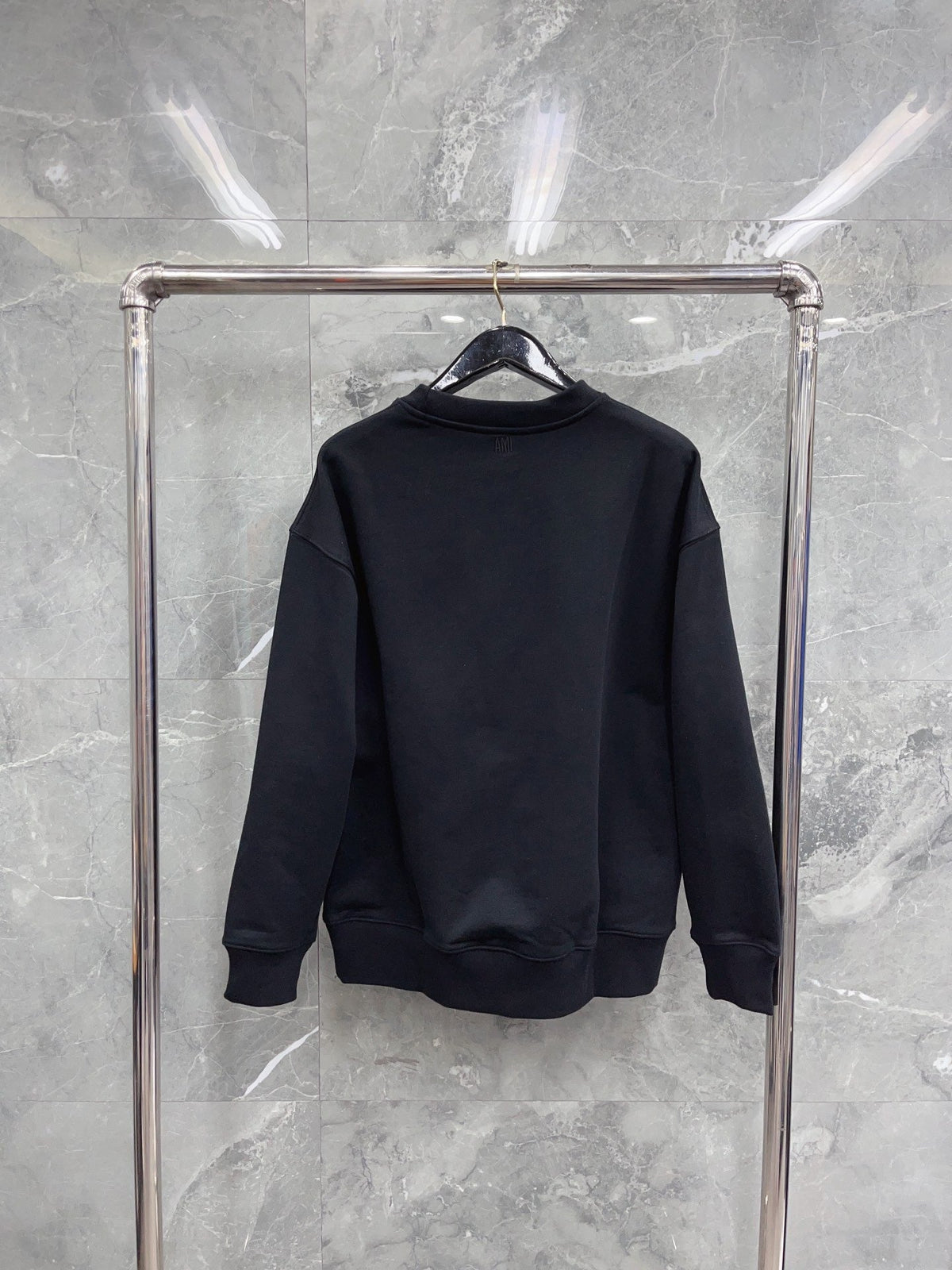 Navy Cotton Heart Logo Crewneck - Men's