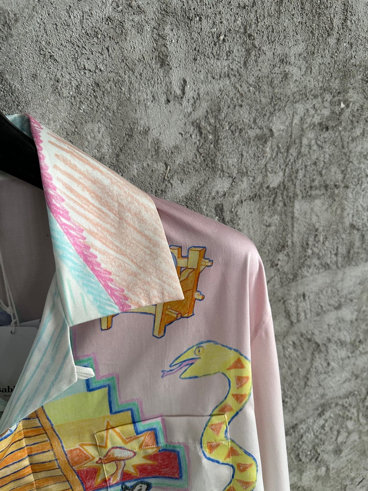Zebra Carousel Print Silk Shirt - Men's