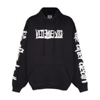 Black Cotton Sleeve Print Pullover - Men's
