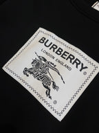 Black Cotton Plain Crewneck - Men's