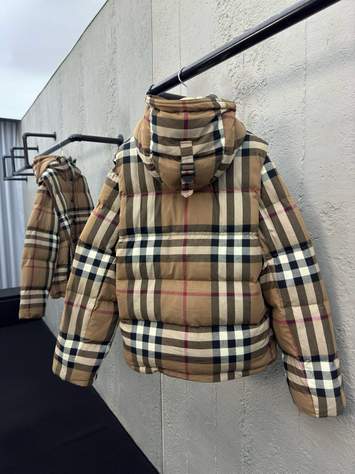 Vintage Check Hooded Jacket - Men's