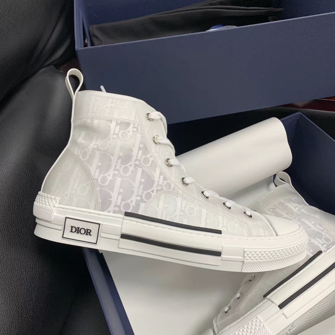 B23 High-Top White Oblique Sneakers