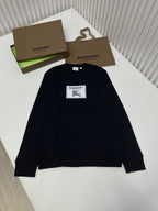 Navy Cotton Label Patch Crewneck - Men's