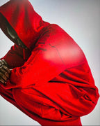 Red Cotton Graphic Pullover - Men's